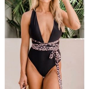 Pinklily one piece swimsuit. Leopard